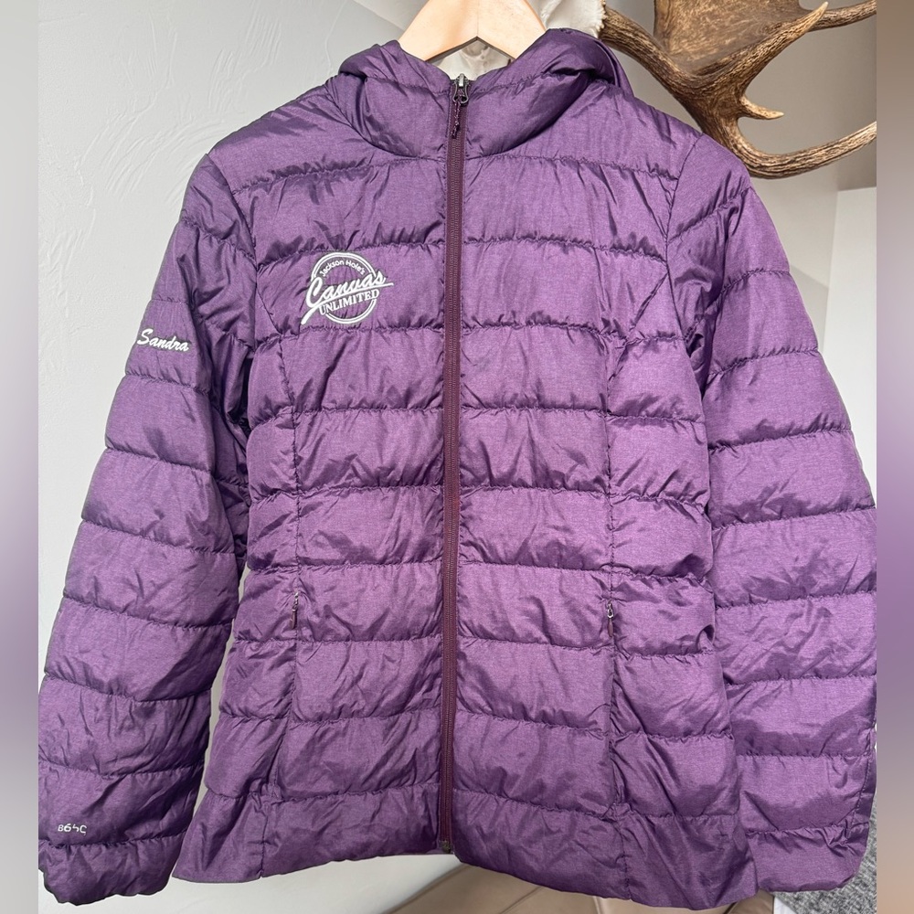 Eddie Bauer hooded women’s down jacket